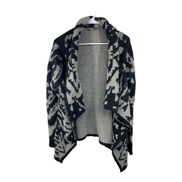 Prana Size Medium Gray Reversible Alberta Open Front Waterfall Cardigan sweater - Picture 3 of 7